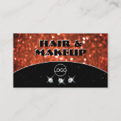 Chic Black Salmon Oranje Sparkle Glitter met Logo Visitekaartje (Voorkant)