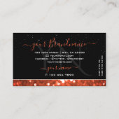 Chic Black Salmon Oranje Sparkle Glitter Monogram Visitekaartje (Achterkant)