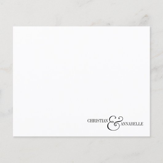 Chic Black Scallop Couple Wedding Budget Note Kaar (Voorkant)