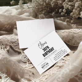 Chic Black Script 30e verjaardag Elegant & Modern Kaart