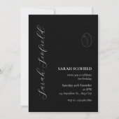 Chic Black Script 30e verjaardag uitnodiging (Voorkant)