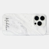 Chic Black Script Monogram op witte marmer Case-Mate iPhone Case (Achterkant (horizontaal))