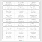 Chic Black Script Naam Gast Adres Sticker (Vel)