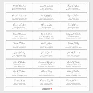 Chic Black Script Naam Gast Adres Sticker