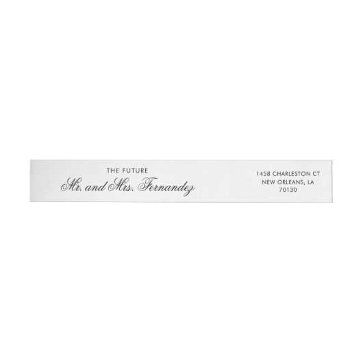 Chic Black Script Weduwingadres (Individueel)