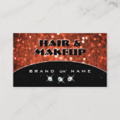 Chic Black Shimmery Salmon Oranje Sparkle Glitter Visitekaartje (Voorkant)