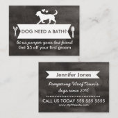 Chic Black Silhouette Dog Grooming Promo Kaart Visitekaartje (Voorkant / Achterkant)