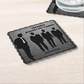 Chic Black & Silver Bachelor Party Kartonnen Onderzetters (Gebogen)