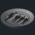 Chic Black & Silver Bachelor Party Papieren Bordje<br><div class="desc">*Aanpassen met jouw tekst.</div>
