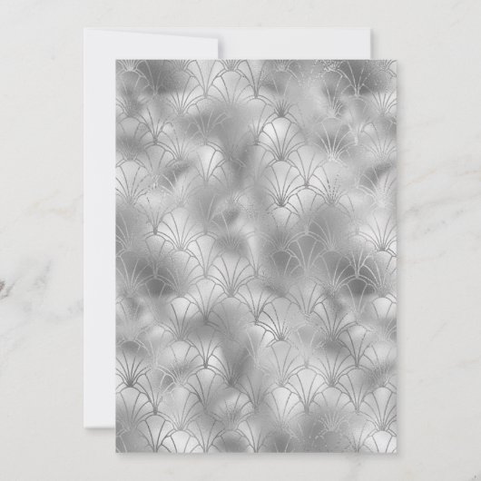 Chic Black & Silver Gatsby Art Deco Bridal Shower Kaart (Achterkant)