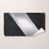 Chic Black & Silver Glitter Bad Handdoek (Handdoek)