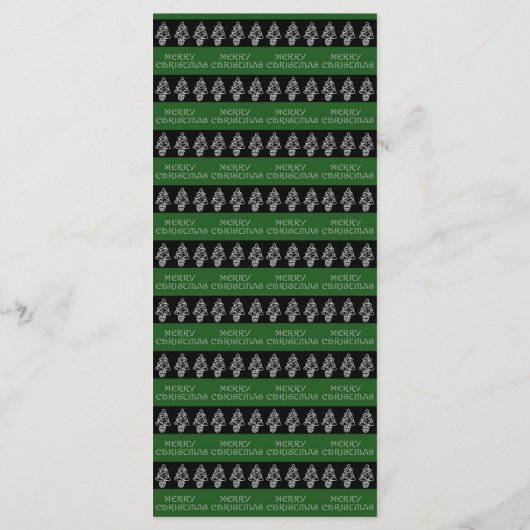 Chic Black & Silver-kerstmenu met kerstboom Menu (Achterkant)