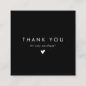 Chic Black Social Media Snap Share Bedankt Vierkante Visitekaartje (Voorkant)