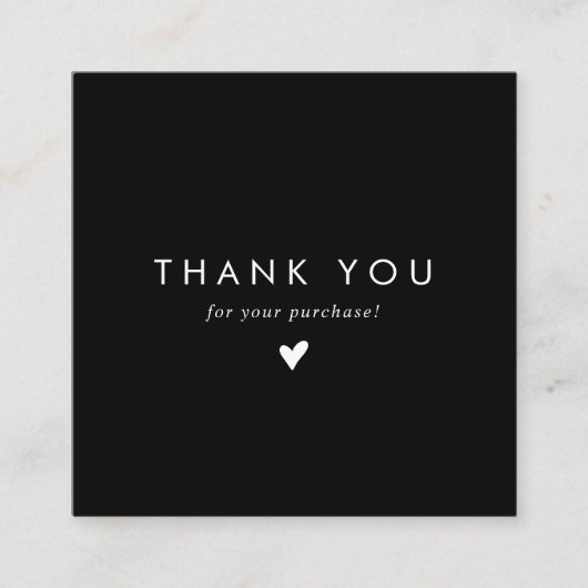 Chic Black Social Media Snap Share Bedankt Vierkante Visitekaartje (Voorkant)