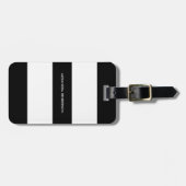 Chic Black Stripe Travel | BAGAGELABEL (Voorkant horizontaal)