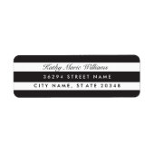 Chic Black Striped Adresetiketten Etiket (Voorkant)