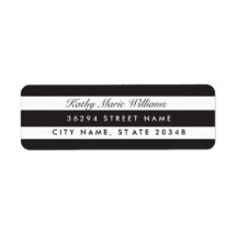 Chic Black Striped Adresetiketten