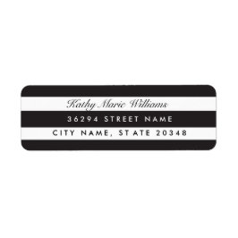Chic Black Striped Adresetiketten Etiket