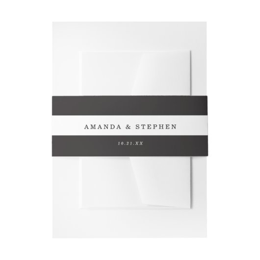 Chic Black Stripes Uitnodigingen Wikkel (Voorkant Voorbeeld)