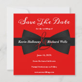 Chic Black Stropdas Gay Wedding Save the Date (Voorkant)