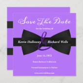 Chic Black Stropdas Gay Wedding Save the Date (Voorkant / Achterkant)