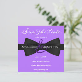 Chic Black Stropdas Gay Wedding Save the Date