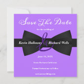 Chic Black Stropdas Gay Wedding Save the Date (Voorkant)