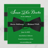 Chic Black Stropdas Gay Wedding Save the Date (Voorkant / Achterkant)