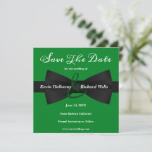 Chic Black Stropdas Gay Wedding Save the Date