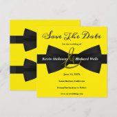 Chic Black Stropdas Gay Wedding Save the Date (Voorkant / Achterkant)