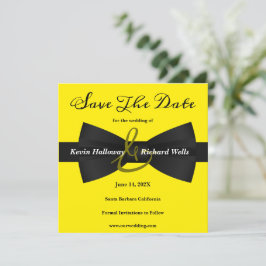 Chic Black Stropdas Gay Wedding Save the Date