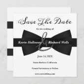 Chic Black Stropdas Gay Wedding Save the Date (Voorkant / Achterkant)