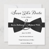 Chic Black Stropdas Gay Wedding Save the Date (Voorkant)