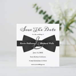 Chic Black Stropdas Gay Wedding Save the Date