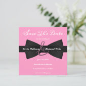 Chic Black Stropdas Gay Wedding Save the Date (Staand voorkant)