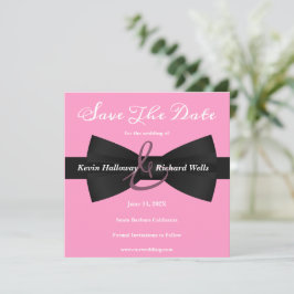 Chic Black Stropdas Gay Wedding Save the Date