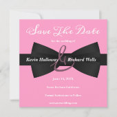 Chic Black Stropdas Gay Wedding Save the Date (Voorkant)