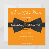 Chic Black Stropdas Gay Wedding Save the Date (Voorkant)