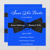 Chic Black Stropdas Gay Wedding Save the Date (Voorkant / Achterkant)