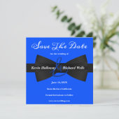 Chic Black Stropdas Gay Wedding Save the Date (Staand voorkant)
