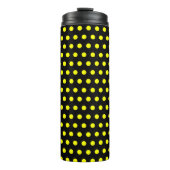 Chic Black Thermal Tumbler met Geel Dot Patroon Thermosbeker (Voorkant)