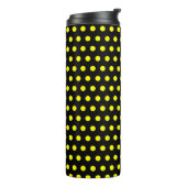 Chic Black Thermal Tumbler met Geel Dot Patroon Thermosbeker (Gedraaid links)