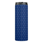 Chic Black Thermal Tumbler with White Dot Pattern Thermosbeker (Achterkant)