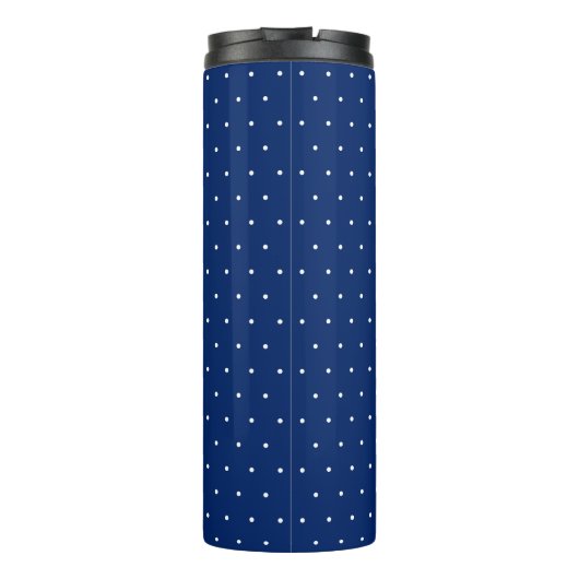 Chic Black Thermal Tumbler with White Dot Pattern Thermosbeker (Achterkant)