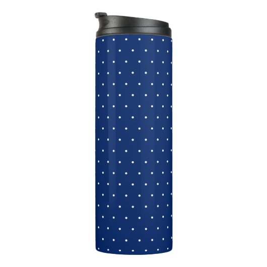 Chic Black Thermal Tumbler with White Dot Pattern Thermosbeker (Geroteerd rechts)