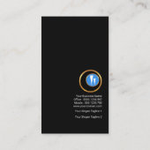 Chic Black Tuxedo Gold Boutonniere Bartender Logo Visitekaartje (Achterkant)