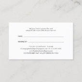 Chic Black Typography Verwijs naar een Friend Busi Aanbevelingskaartje (Achterkant)