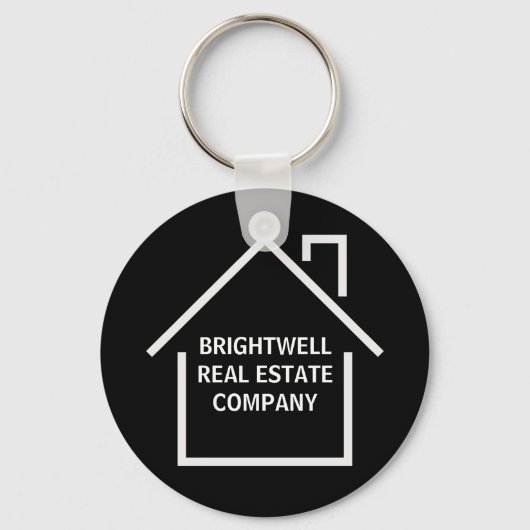 Chic Black vastgoedbedrijf gepersonaliseerd Sleutelhanger (Achterkant)