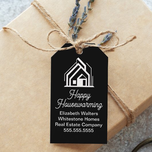 Chic Black Vastgoedmaatschappij Aangepaste Makelaa Cadeaulabel