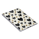 Chic Black Watercolor Hearts Notitieboek (Rechterzijde)